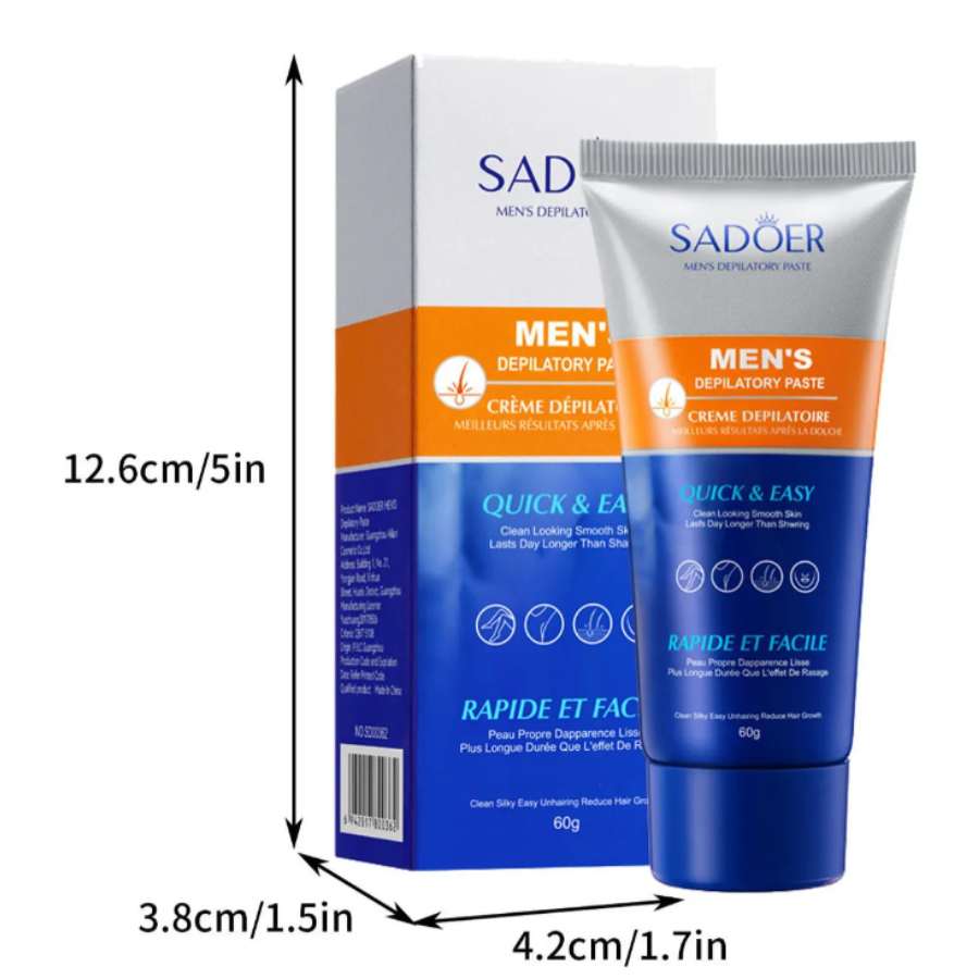 Crema Depilatoria SADOER | Acción Rápida para Piel Suave y Sin Vel